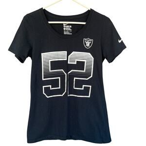Nike Tee Womens Raiders Shirt Medium Mack #52 Football NFL Athletic Fit Logo